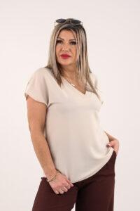 Bluzka damska gładka beż