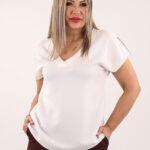Bluzka damska gładka biała