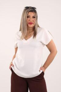 Bluzka damska gładka biała