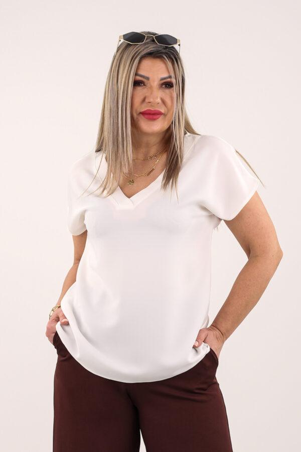 Bluzka damska gładka biała