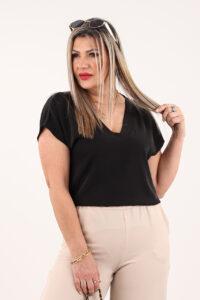 Bluzka damska gładka czarna