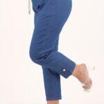 Ciemne cienkie spodnie jeansowe damskie