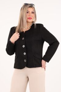 Elegancki czarny zamszowy żakiet damski