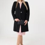Klasyczny wizytowy płaszczyk damski czarny