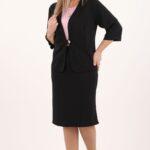 Garsonka damska ze spódnicą czarna plus size