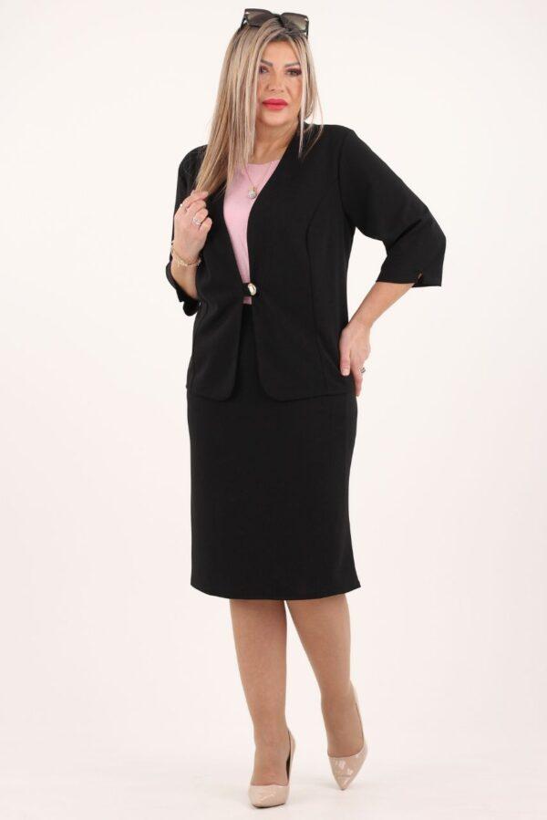 Garsonka damska ze spódnicą czarna plus size