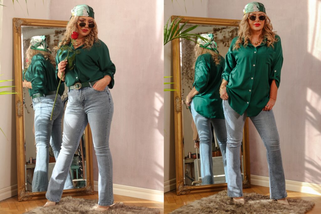 jak nosić szerokie spodnie z wysokim stanem