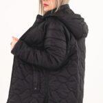 Kurtka z regulowaną długością pikowana czarna