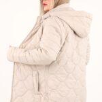 Kurtka z regulowaną długością pikowana ecru