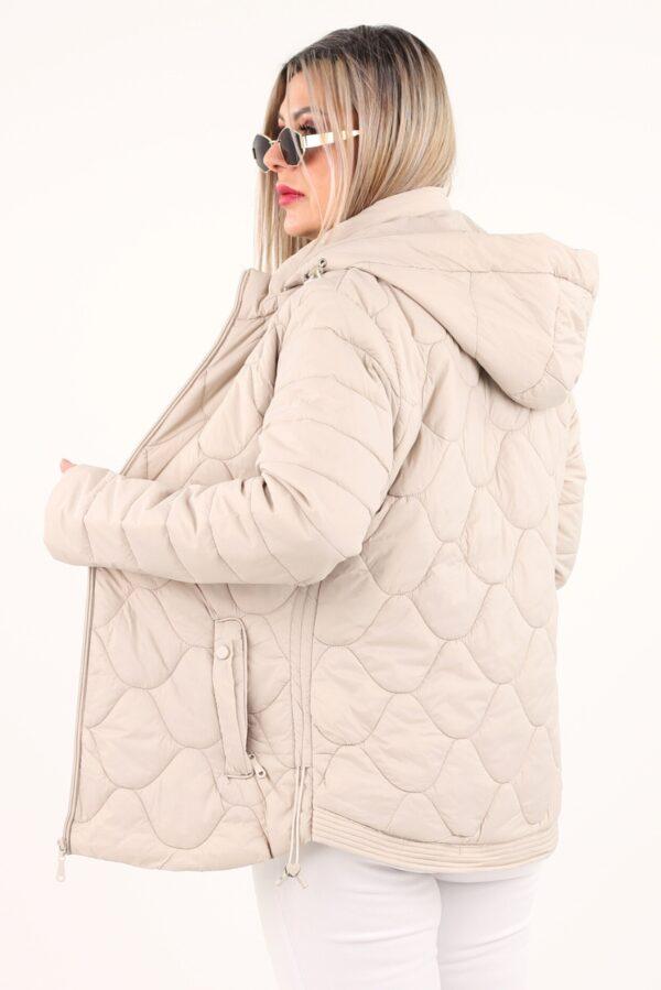 Kurtka z regulowaną długością pikowana ecru