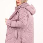 Kurtka z regulowaną długością pikowana różowa