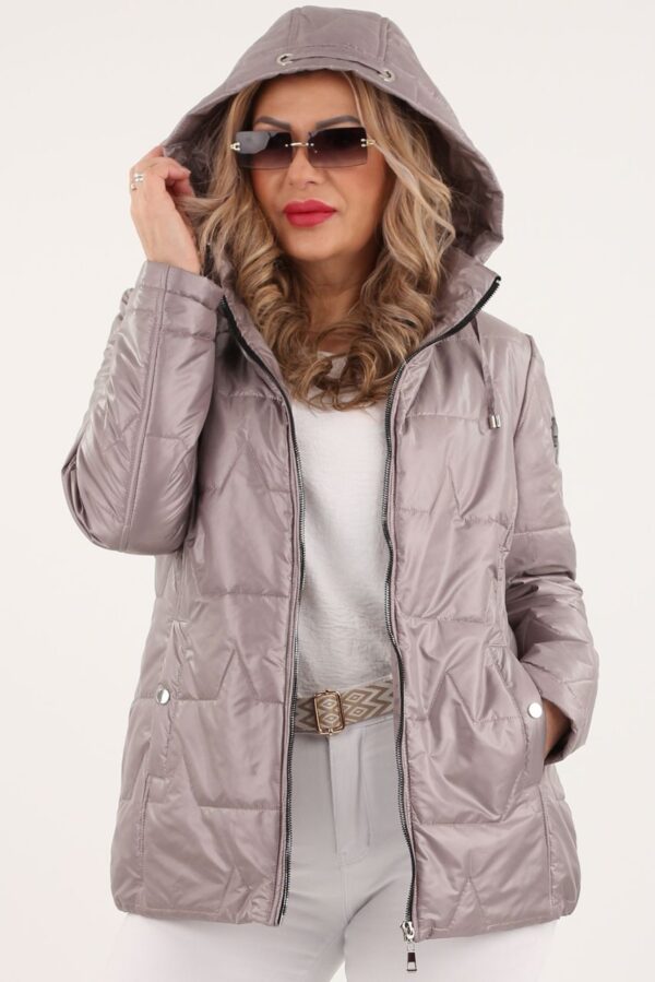 Przejściowa kurtka damska cappuccino metaliczna