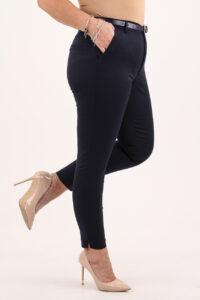 Spodnie cygaretki z paskiem granatowe