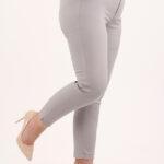 Spodnie cygaretki z paskiem szare