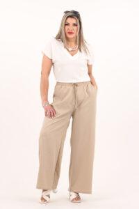 Spodnie kuloty plus size beżowe