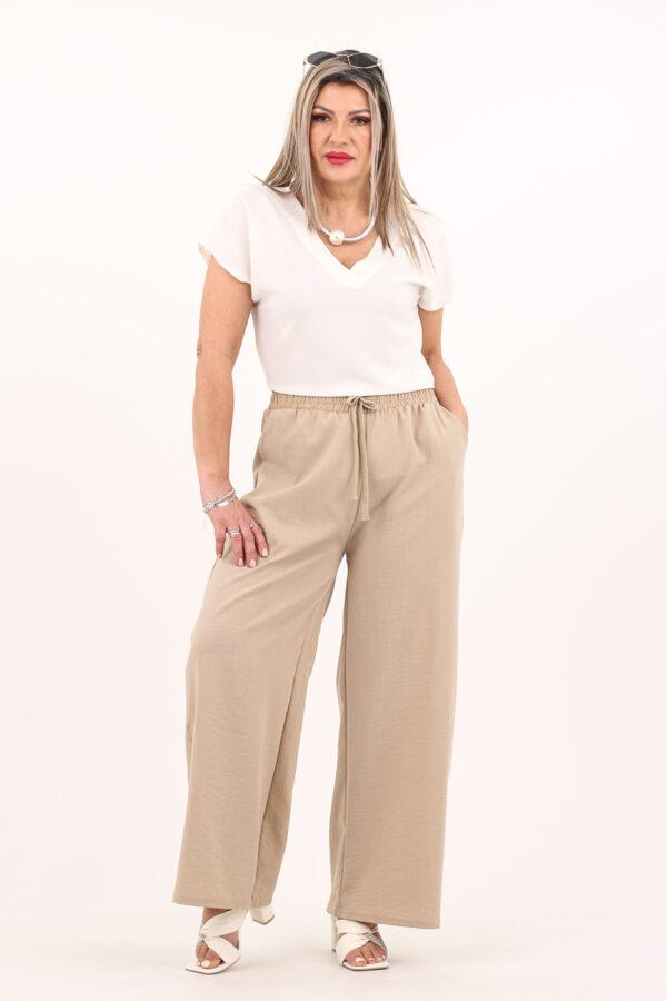 Spodnie kuloty plus size beżowe