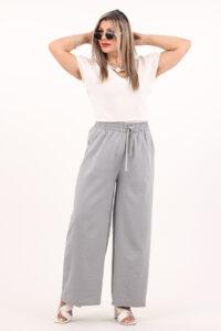 Szerokie spodnie kuloty plus size szare