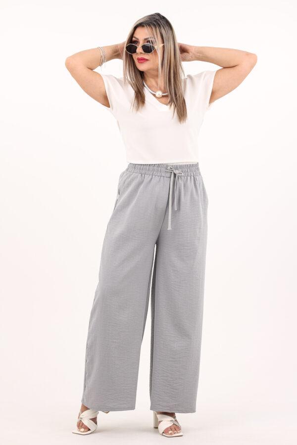 Szerokie spodnie kuloty plus size szare