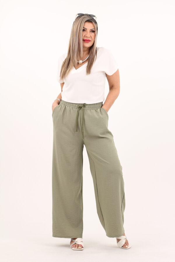 Szerokie spodnie kuloty plus size zielone