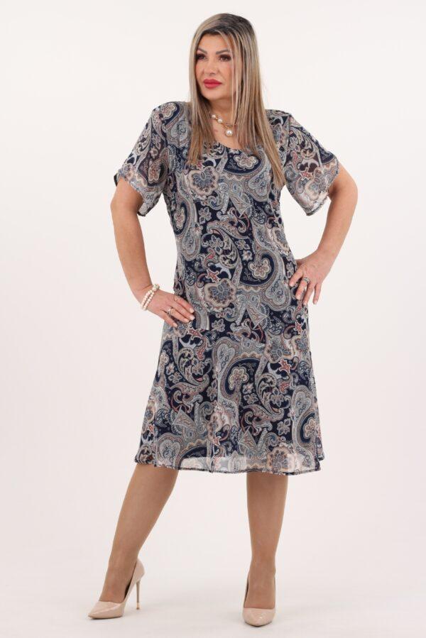 Sukienka szyfonowa na wesele wzór paisley