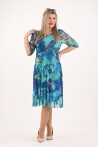 Sukienka z siateczki niebieska midi plus size