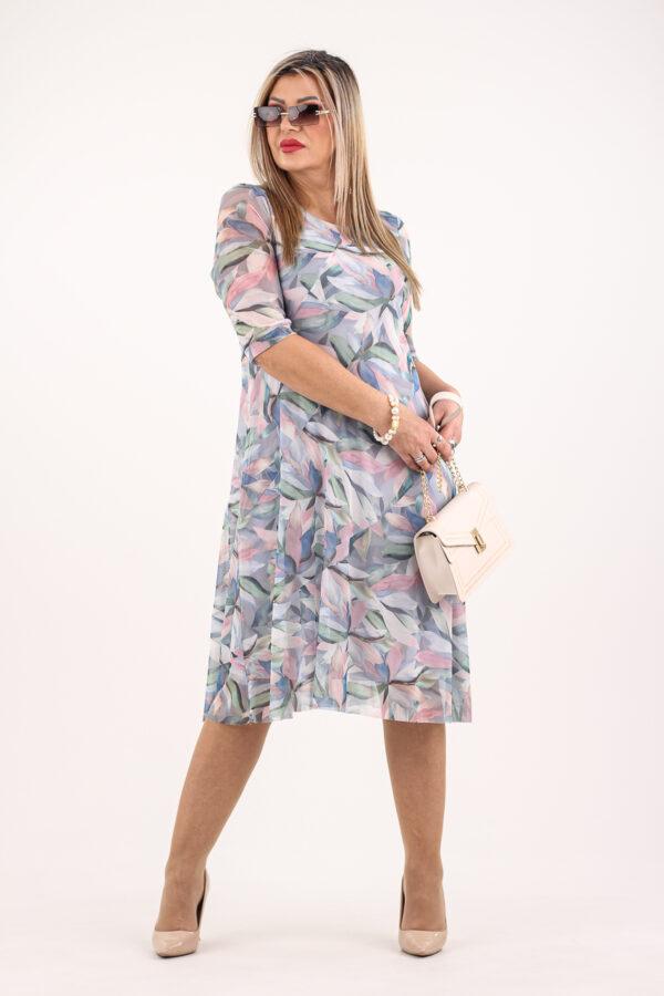 Sukienka z siateczki pastelowa midi plus size