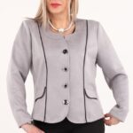 szary zamszowy żakiet damski