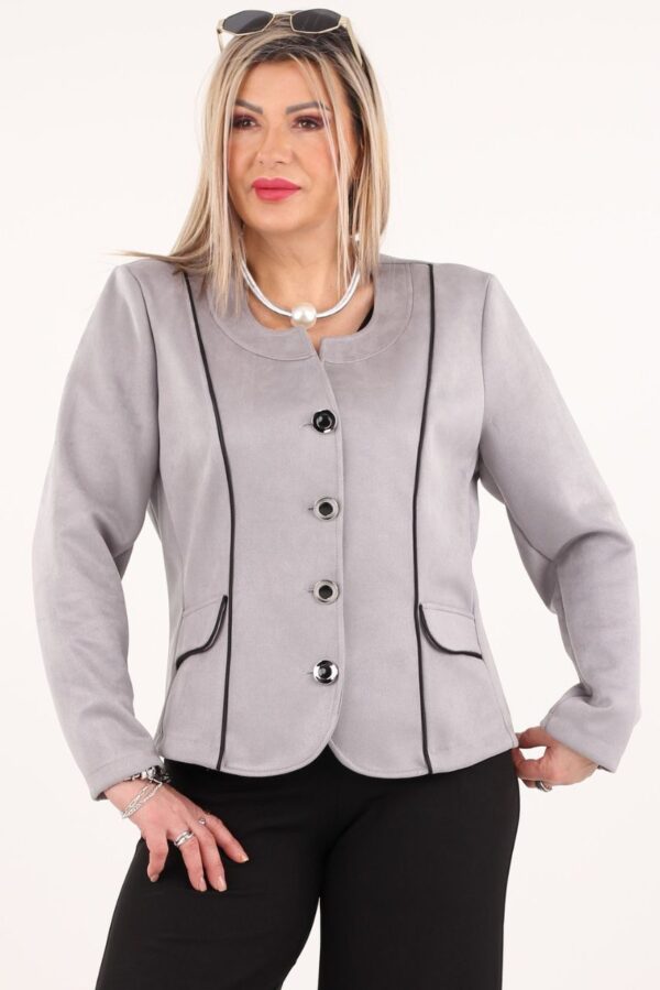 szary zamszowy żakiet damski