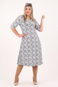 Wzorzysta sukienka w białe kwiaty