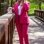 Garnitur damski plus size różowy