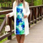 Sukienka elegancka wizytowa kolorowa marmurkowa