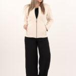 Elegancki żakiet damski zamszowy ecru (5)