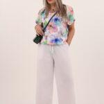 Szerokie cienkie spodnie białe