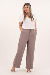 Szerokie cienkie spodnie cappuccino