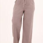 Szerokie cienkie spodnie cappucino (2)