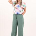 Szerokie cienkie spodnie miętowe (3)