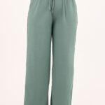 Szerokie cienkie spodnie miętowe (7)