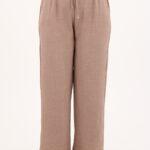 Szerokie spodnie bawełniane brązowe (2)