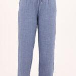 Szerokie spodnie bawełniane niebieskie (2)