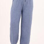 Szerokie spodnie bawełniane niebieskie (3)