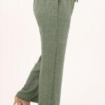 Szerokie spodnie bawełniane zielone (10)