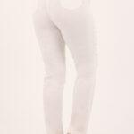 Białe spodnie bawełniane damskie na gumce