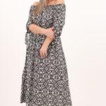 Czarna letnia sukienka z wiązaniem na rękawach