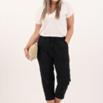 Czarne luźne rybaczki damskie