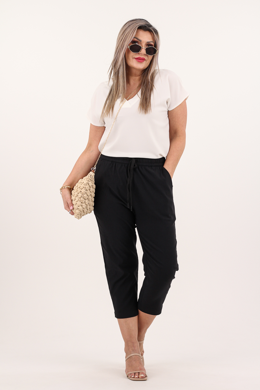 Czarne luźne rybaczki damskie