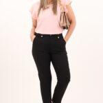 Czarne spodnie damskie 7/8 eleganckie