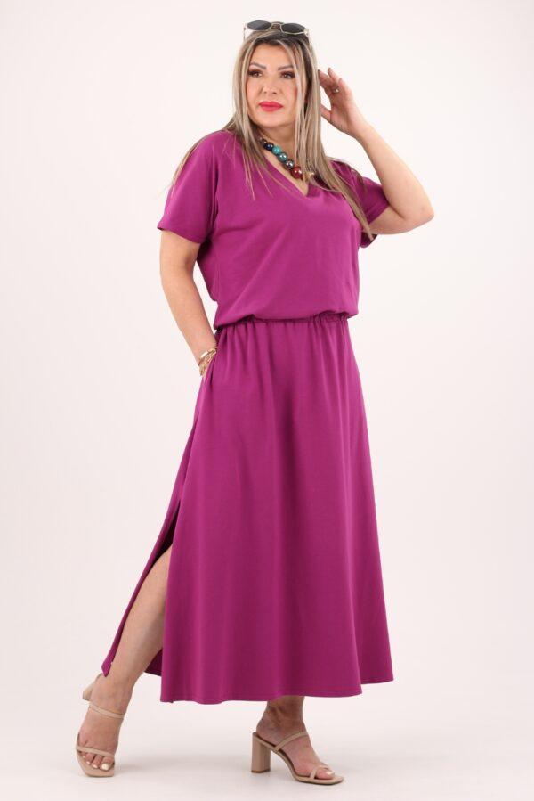 Fioletowa bawełniana sukienka maxi