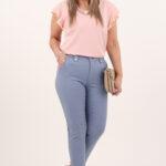 Jeansowe spodnie damskie 7/8 eleganckie