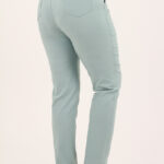 Miętowe spodnie bawełniane damskie na gumce