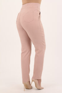 Różowe spodnie bawełniane damskie na gumce